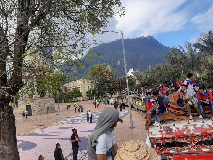 Indígenas Misak en las manifestaciones de mayo del 2021