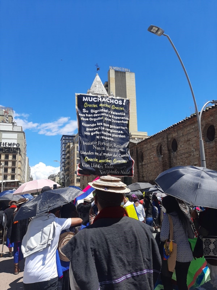 Indígenas Misak en las manifestaciones de mayo del 2021