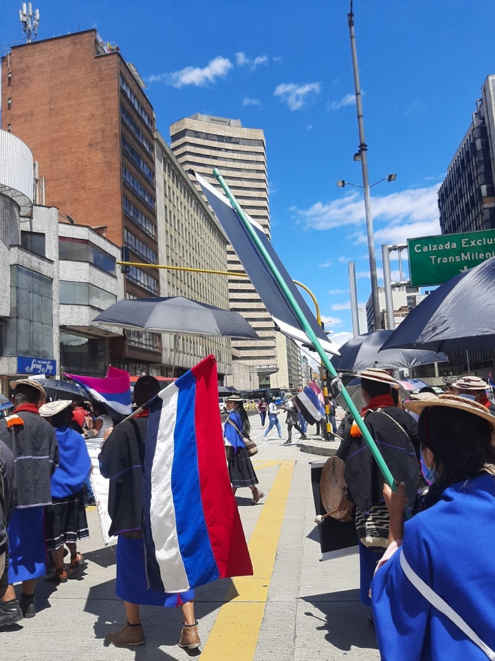 Ind&iacute;genas Misak en las manifestaciones de mayo del 2021