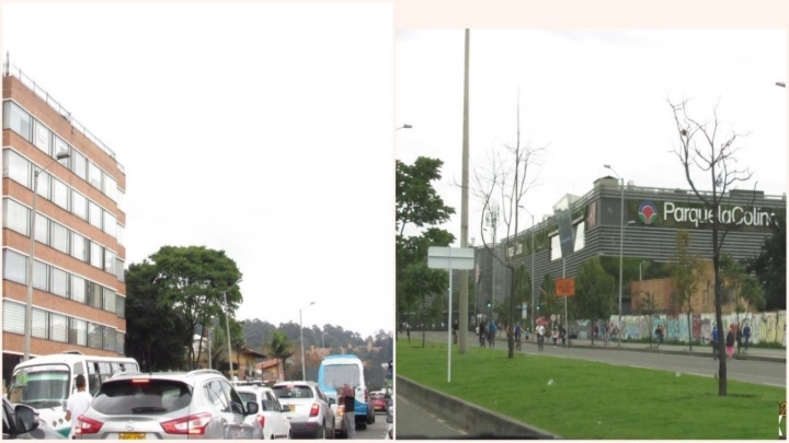 Así se viven los domingos cerca al c.c. Parque la Colina, donde se acumulan los carros antes de llegar a la avenida Boyacá, principalmente cuando hay Ciclovía.