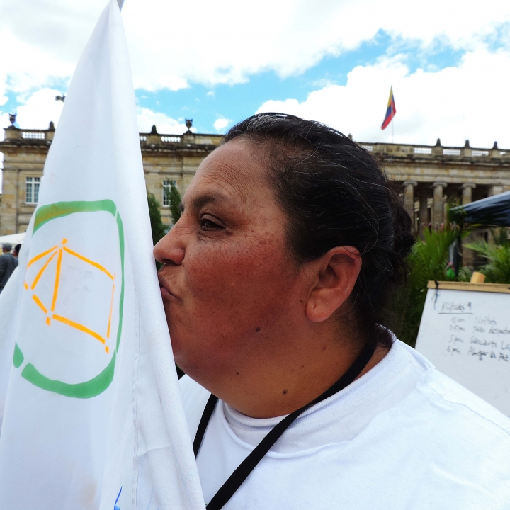 Luz Mary en el Campamento por la Paz