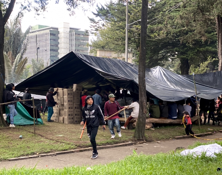 Asentamiento indígena en el Parque Nacional