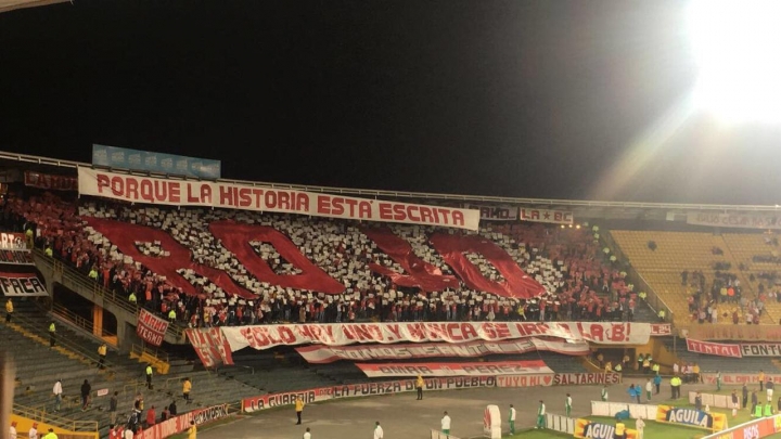 Hinchas de Santa Fe en el estadio El Campín