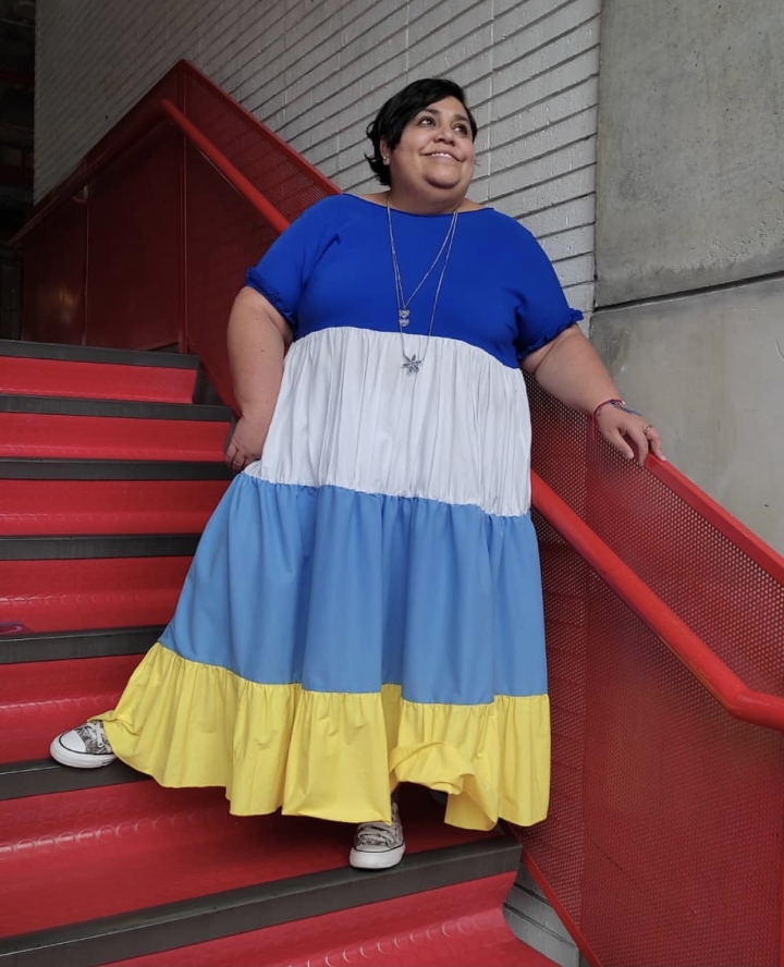 Laura vestida para el d&iacute;a Boho Chic de la Universidad LCI